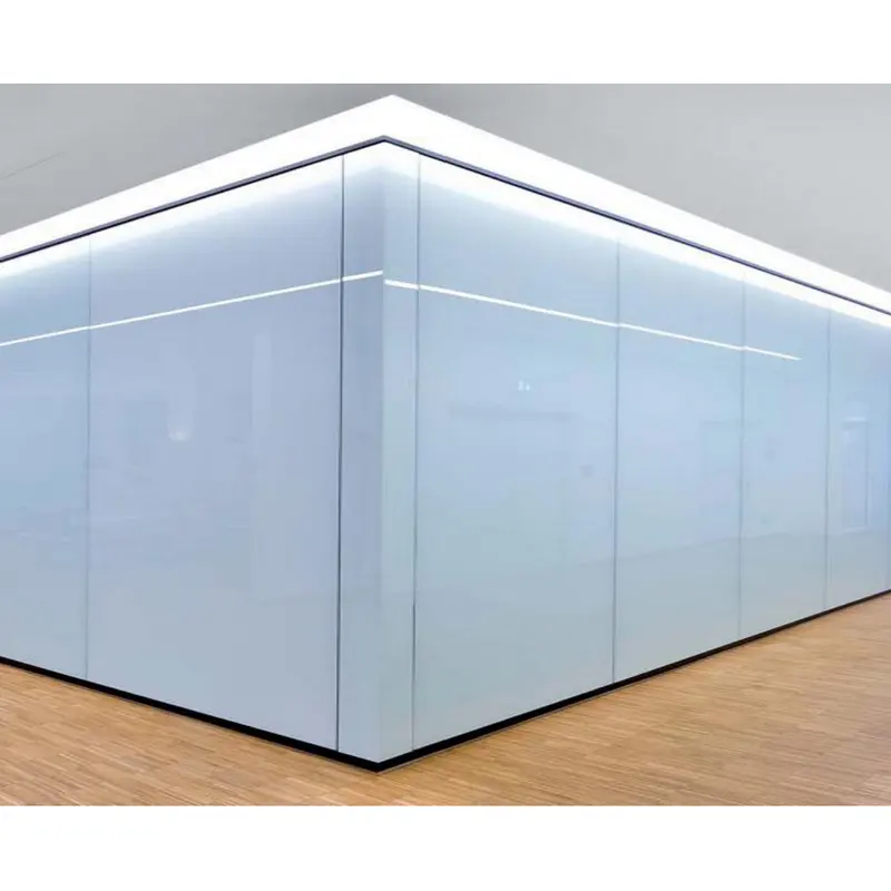 Flexspace 2023 nuevo marco de aluminio doble vidrio templado simple sala de estar diseño de partición de pared de vidrio de oficina a prueba de sonido