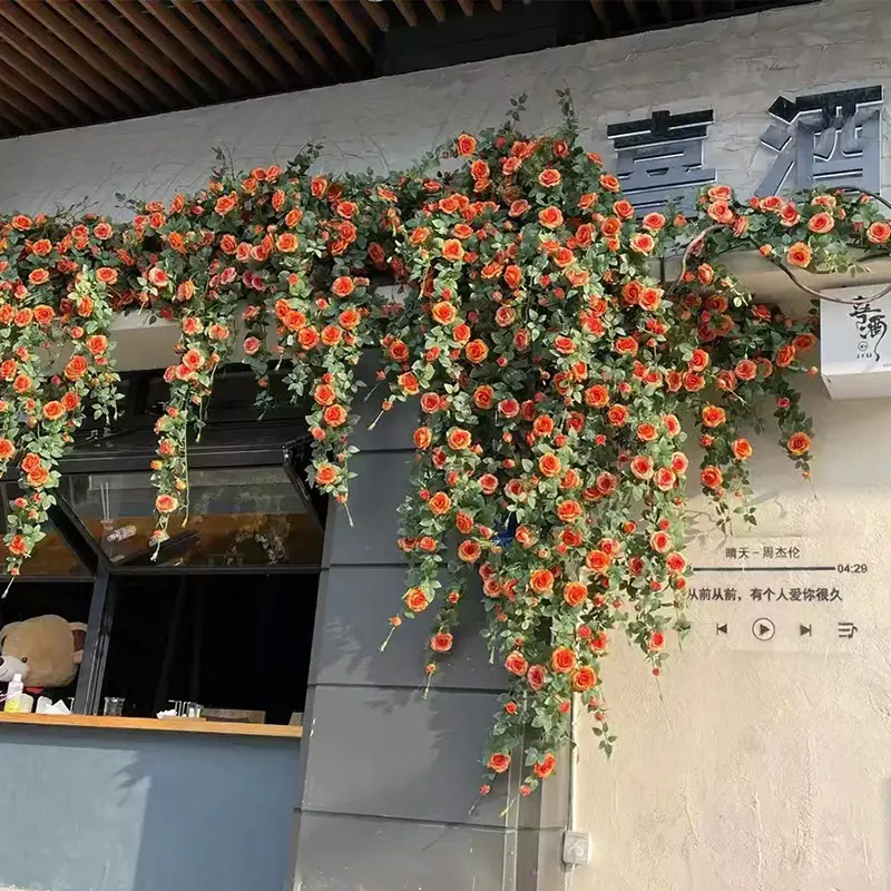 Q147 yapay ev dekoratif gül asma simülasyon çiçek sarılmış çiçek askılığı duvar dekorasyon ipek çiçek