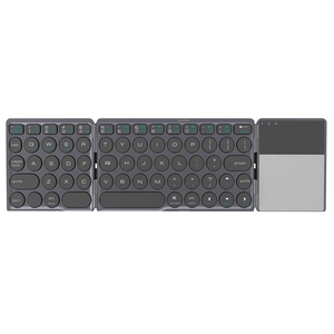原装B052通用圆形朋克键帽迷你USB 3.0三折无线键盘，带触摸板 - Product Image 1
