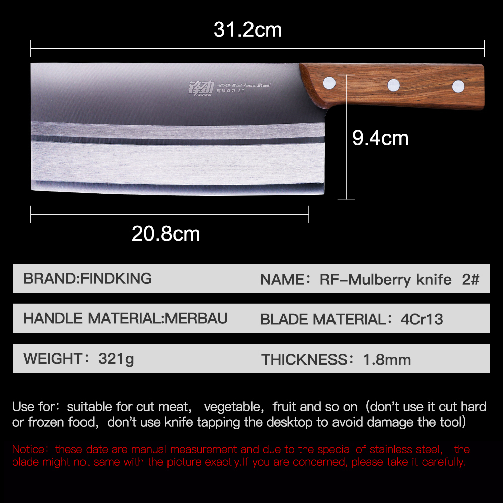Amazon hot sales stainless steel Chopper Cleaver Knife Custom classic Kitchen Chef Butchers Cleaver