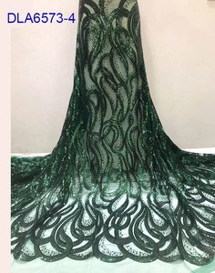 Neues Design afrikanische Stickerei Netz Spitze Stoff unregelmäßige Muster Pailletten Spitze