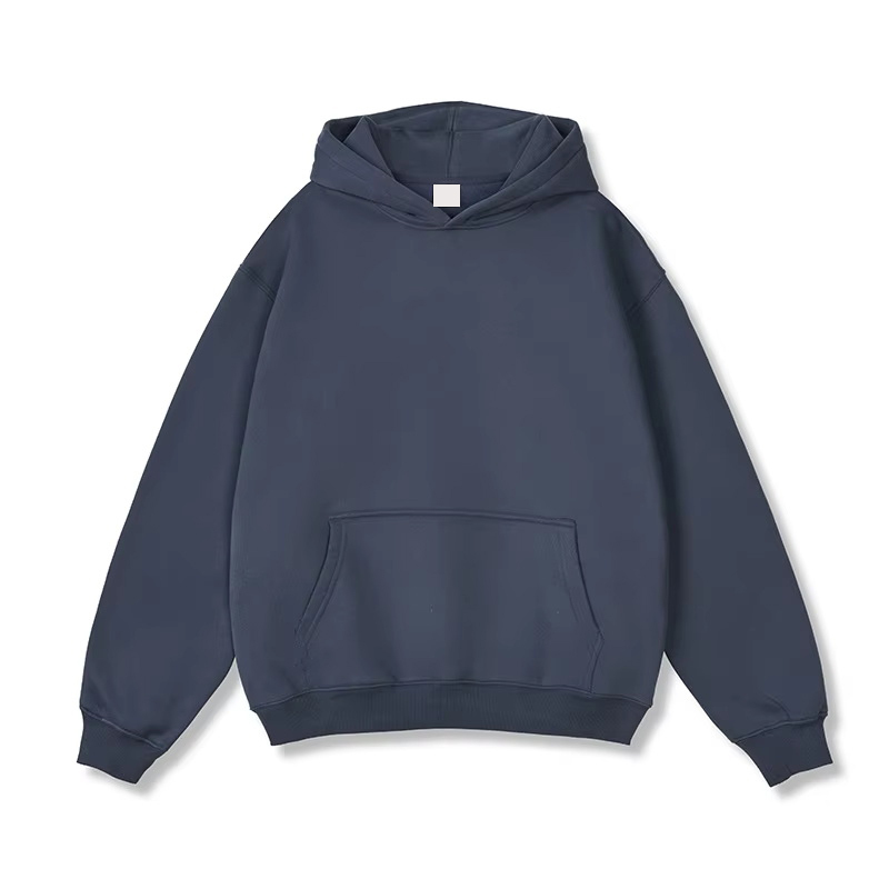 Blu grigiastro-felpa con cappuccio
