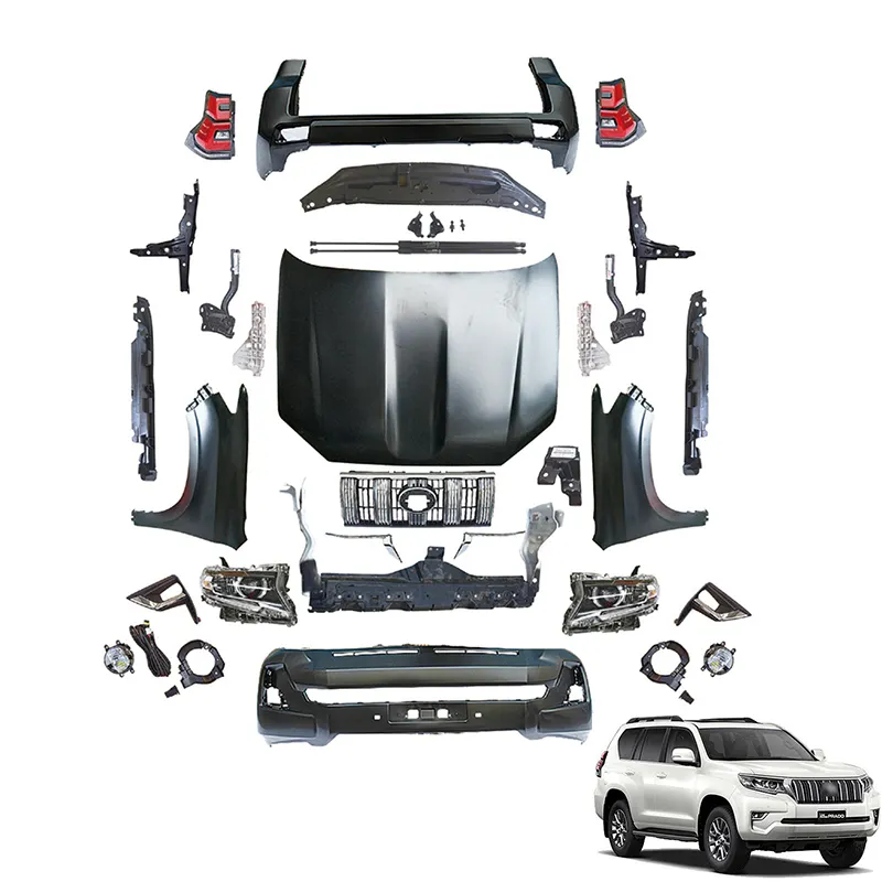 Le parti dell'auto modificano il Kit carrozzeria Set completo per paraurti Auto Kit carrozzeria per Prado 120 Body Kit aggiornamento a 2018-2023