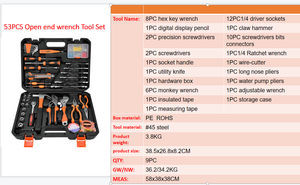 Multi-function 53pcs Open End Wrench <strong>Tool</strong> Set Hand Auto Repair Toolbox Hardware <strong>Tools</strong> <strong>Kit</strong> for Home Use - Product Image 2