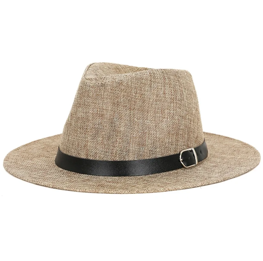 Mùa hè thoáng khí dây đeo lanh Visor Panama Mũ nam người anh Jazz Mũ Kem chống nắng quý ông Mexico sombreros mũ