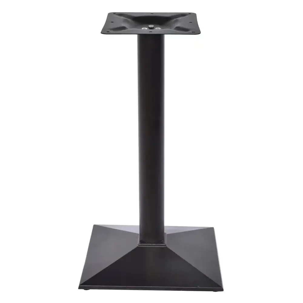 Gambe del tavolo a colonna singola smussate quadrate nere staffa per tavolo da pranzo staffa addensata in metallo piedini regolabili per tavolo
