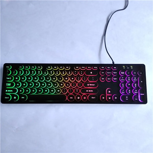 Wholesale Retro Typewriter Keys USB Wired Gaming <strong>Keyboard</strong> LED <strong>Backlight</strong> <strong>Customized</strong> Layout Logo Color Packing, KBL-103R - Product Image 4