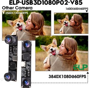 ELP 1080P 60fps çift Lens senkronizasyon Stereo USB kamera modülü 4MP 3840x1080 dürbün kamera için biyometrik tanımlama - Product Image 3