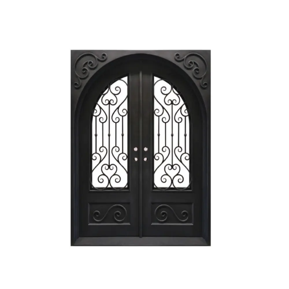 Puertas de acero para jardín de arco de diseño moderno, diseños de puerta de Villa de hierro forjado, puertas de acero de arco, diseños de puerta de Villa de hierro forjado