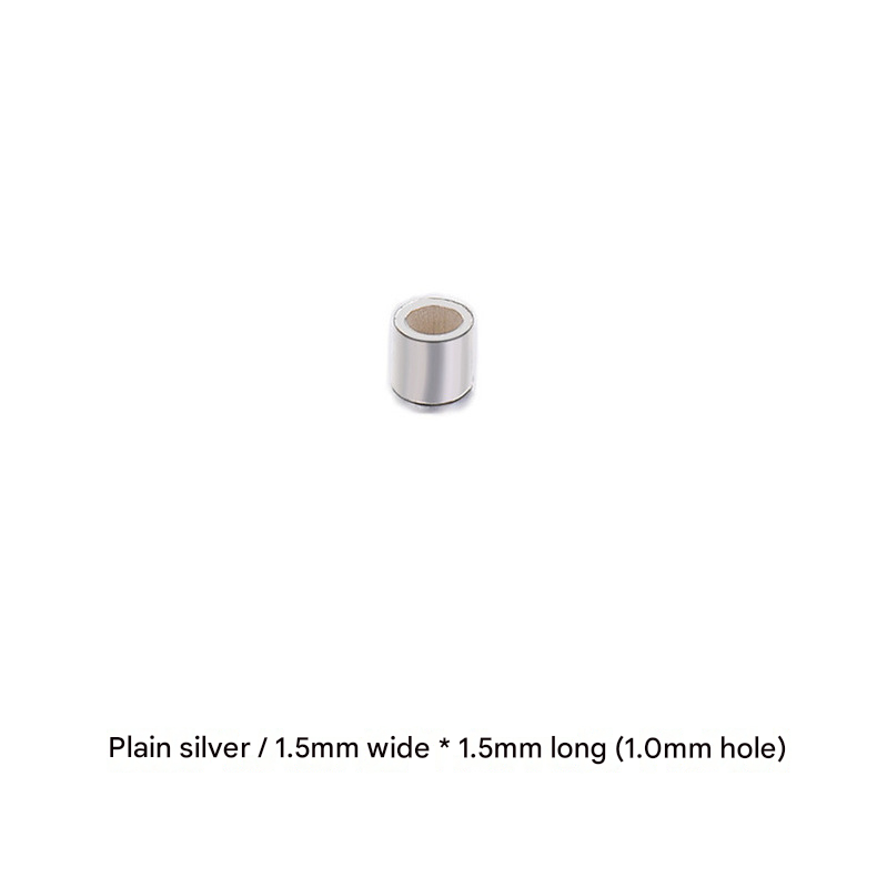 Argent uni / 1,5 mm de large * 1,5 mm de long (trou de 1,0 mm)