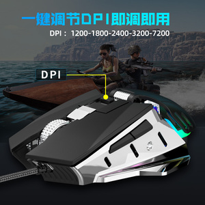 Nuovo design FV-507 mouse da gioco per computer cablato dpi regolabile mouse da gioco antiscivolo mouse meccanico programmabile di alta qualità - Product Image 5