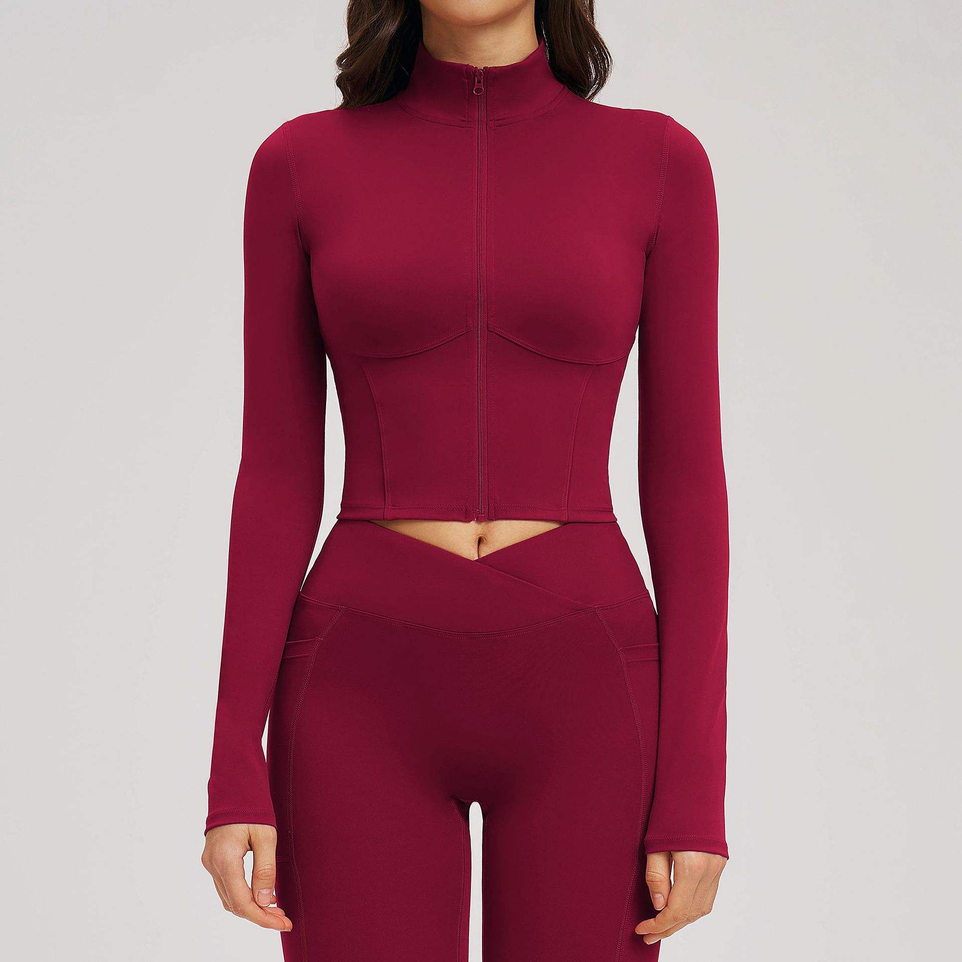 เสื้อโค้ทสีแดงเชอร์รี่