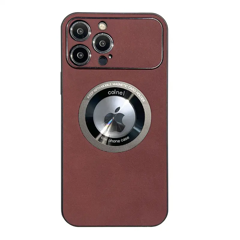 Hochwertige PU-Imitation Leder Plain Phone Bags Stoß feste magnetische Big Camera Phone Case für Iphone 14 13 12 Pro max