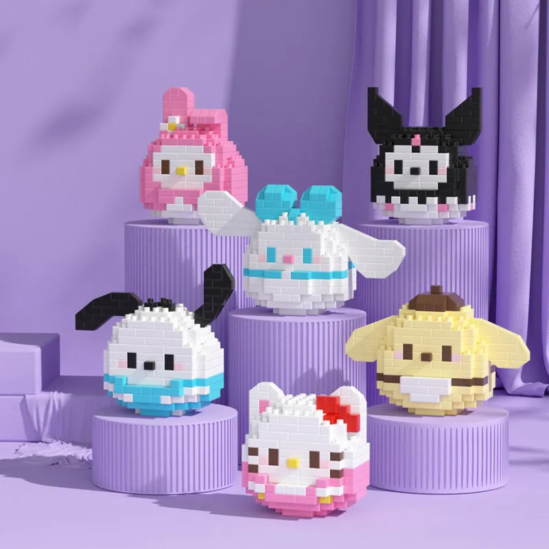 Vente chaude mélodie Pochacco Kitty LinaBell StellaLou Mickey Minnie éponge pieuvre blocs de construction bricolage jouets modèle jouets pour enfants