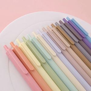 LABON美的マカロンスタイルのジェルインクペン格納式の快適で滑らかなライティングペン、パステルブラックインク付きギフト用