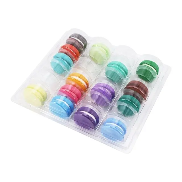 Embalagem de plástico para macaron, alta qualidade, embalagem para 24 plástico, macaron, bolhas com tampa