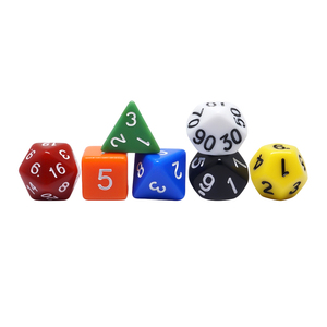 Fabrika akrilik çokyüzlü opak zar seti D4/D6/D8/D10/D12/D20 düz renk 7-Die D & D zar oyunları oynamak için oyun oynamak - Product Image 6