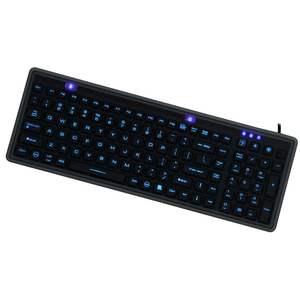 Teclado retroiluminado lavable de silicona con tecla de función