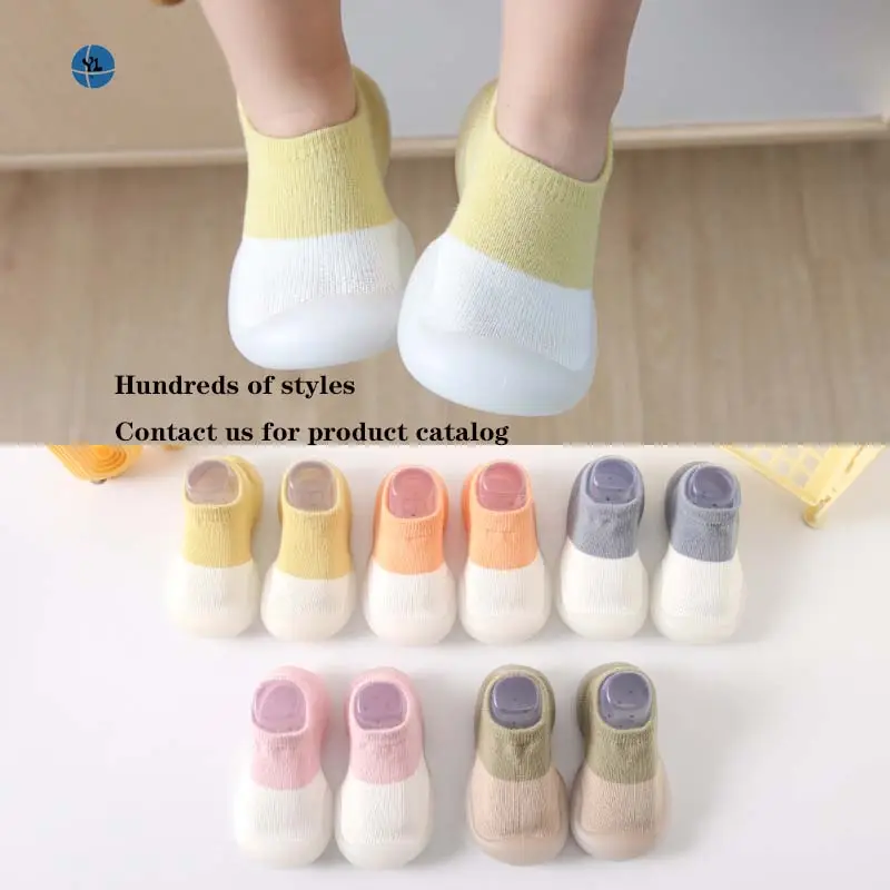 2022 Neu Hochwertiges Custom Logo Girl Boy Socken Schuhe Gummis ohlen Baumwolle Babys chuhe Anti-Rutsch für Baby Kleinkinds chuhe