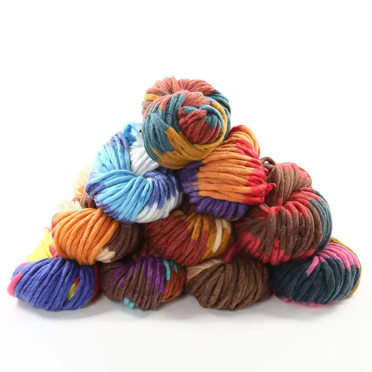 Hilo de lana para tejer, hilo Multicolor de 2cm, 250g por rollo, colorido, a precio competitivo