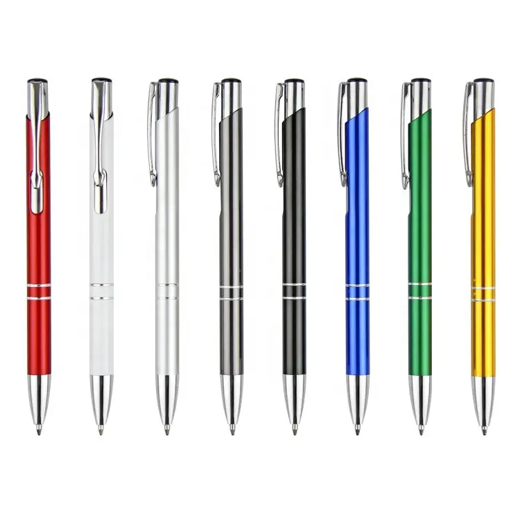 アルミペン安い金属ペン広告ロゴボールペンホテル会社プロモーション印刷ロゴ用アルミ金属ボールペン