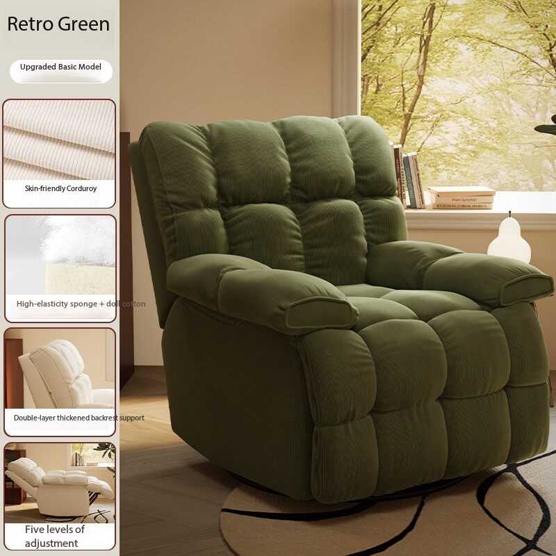 Silla de pana ajustable de 5 niveles (estilo fijo) -Verde oliva