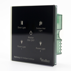 Akıllı otel/Villa/apartman yapı tasarımı kullanarak çinko alaşım Metal tarzı 12-24V DC 5 Gang RS485 Modbus dokunmatik anahtarı - Product Image 3