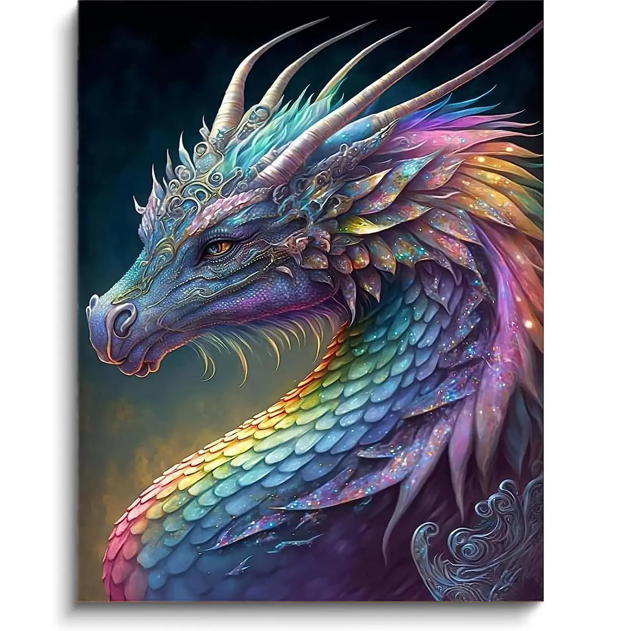 5D coloré Dragon diamant peinture Dragon Kit pour enfants débutants, bricolage cristal gemme Art pour la décoration murale de la maison