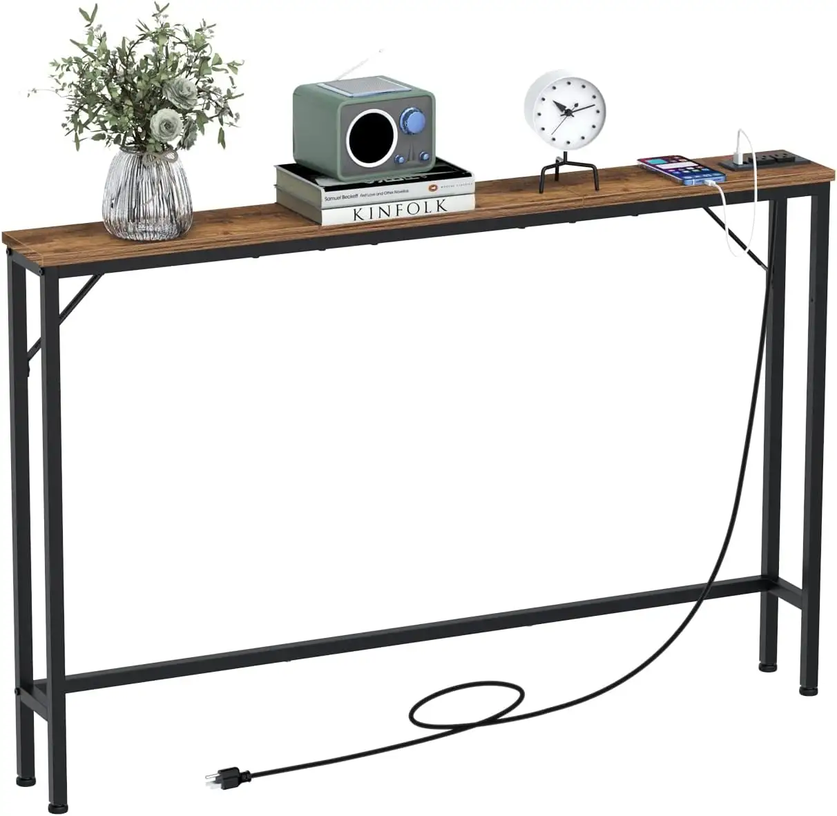 Fashion items Simple metal frame wood tabletop behind sofa side table wall shelves can be easily moved decorative shelves
