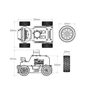 MentorPi-A1 Smart Car: telaio Ackermann, navigazione di mappatura visiva, programmazione ROS2, fotocamera di profondità, Raspberry Pi 5 (8GB)
