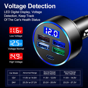 טעינה מהירה אוניברסלית 4 יציאה <span class=keywords><strong>usb</strong></span> סוג <span class=keywords><strong>c</strong></span> מטען מתאם תצוגה דיגיטלי מסך