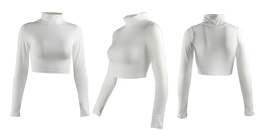 Custom Long Sleeve High Neck Solid Color Women Sexy Tight Fashion Woman Blouses Compression Women Autumn