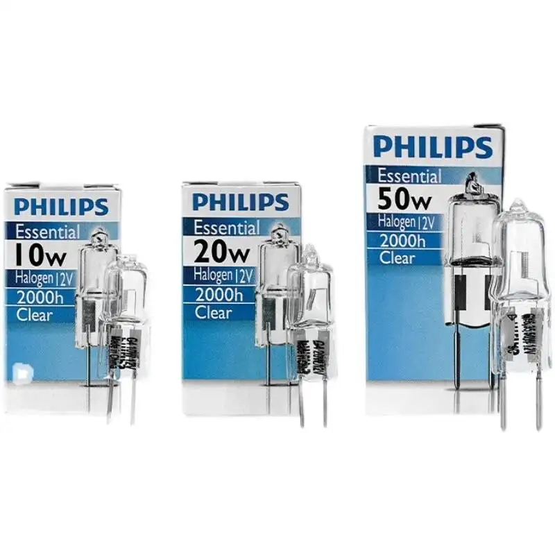 10 ชิ้น Philips 12 โวลต์ทังสเตน bulb50w โคมไฟคริสตัลแรงดันต่ําโคมไฟฮาโลเจนที่สว่างสดใส