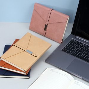 2025 Cuaderno personalizado A5 Planificador de cuero en tres carpetas con cerrojo - Product Image 3