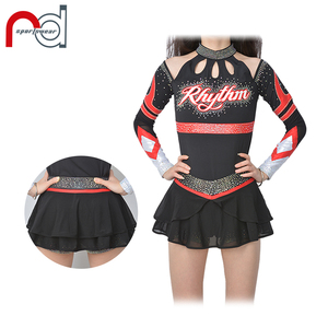 <strong>Cheer</strong> Uniform Cheerleading Uniforms Black and <strong>pink</strong> OEM AB Crystal Cheerleading Uniform - Product Image 2