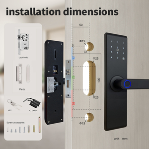 Cửa gỗ thông minh khóa ttlock vân tay bàn phím thẻ RFID Key tuya App Wifi Bluetooth 5-in-1 Keyless nhập cho biệt thự nhà - Product Image 4