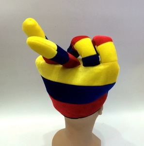 Bir yandan parmak şapka sarı, mavi ve kırmızı üç renkli yumuşak şapka verin - Product Image 3