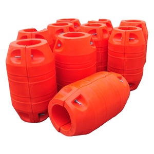Boya de barco tipo cilindro HDPE para tubería de dragado Flotador de cable de plástico relleno de espuma LLDPE con flotadores de tubería de advertencia de contaminación - Product Image 1
