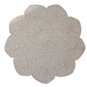高PVC防水餐桌垫多层荷叶烫印西式餐垫实心底 - Product Image 1