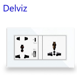 Enchufe multifunción Delviz, toma de corriente Dual Universal 13A, 18W 3A Tipo C Carga rápida inteligente Puerto USB de 5V Toma eléctrica de pared - Product Image 3