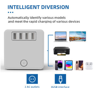 Adattatore da viaggio elettrico più recente per presa di prolunga usb adattatore da viaggio universale con presa presa tipo-C 4USB EU - Product Image 3