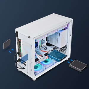 Lovingcool vetro temperato trasparente Design schermo LCD Gaming Computer MATX PC custodia con ventola di raffreddamento ARGB per Gamer - Product Image 4