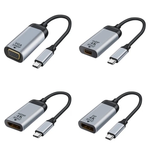 Convertidor de enchufe de video HD 8K/4K 60Hz tipo C a USB 3,1/DP/Mini DP/VGA/compatible con HDMI/RJ45 USB tipo C adaptador macho hembra - Product Image 3