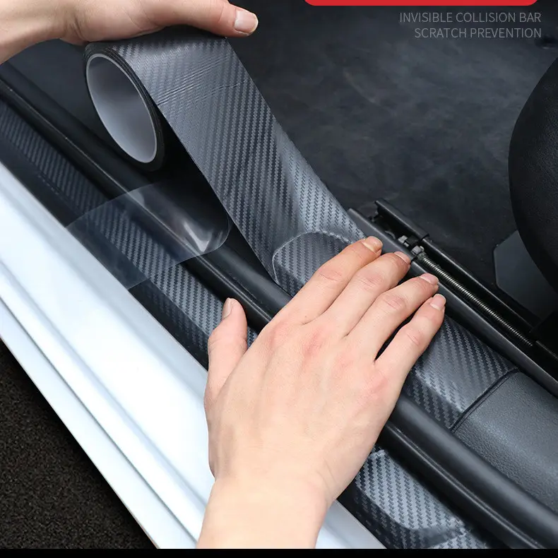 Calcomanías universales para el cuerpo del coche, película Nano impermeable de uso repetido 5D, fibra de carbono negra, para cubrir puertas y ventanas, pegatina de vinilo