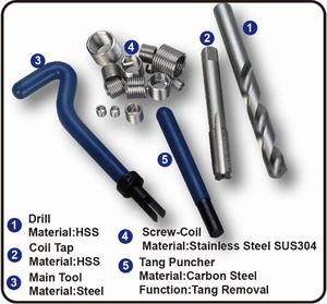 Thread Inserts Installation <strong>Kit</strong> for Repair Tool Drill Tap <strong>Kit</strong> 131pcs Threaded Coil Insert Repair Tool <strong>Kit</strong> - Product Image 4
