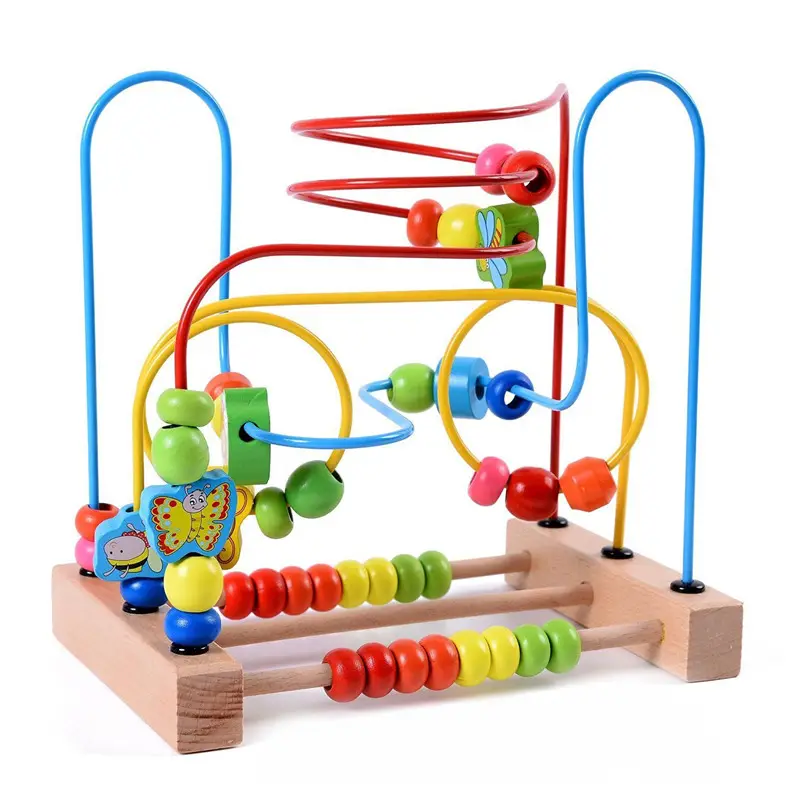 MWZ Primeiros Brinquedos Educativos De Madeira Do Bebê Da Criança Primeiro Círculo Coaster Talão Labirinto Para Crianças dos miúdos
