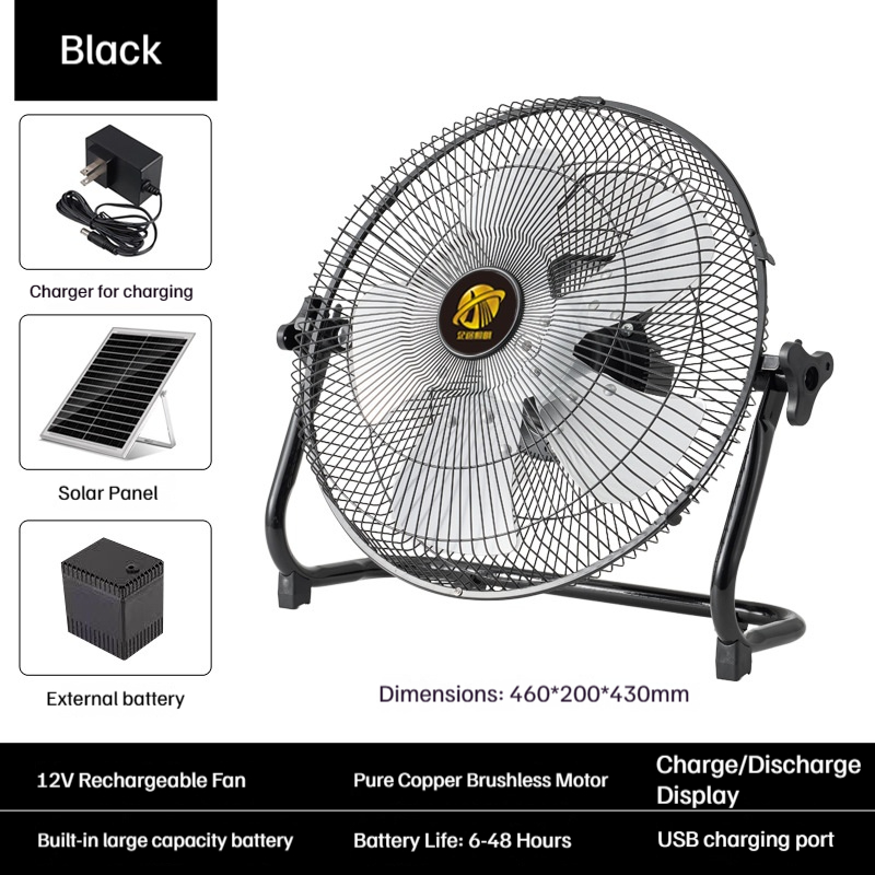 Nero ricaricabile + pannello solare + batteria esterna