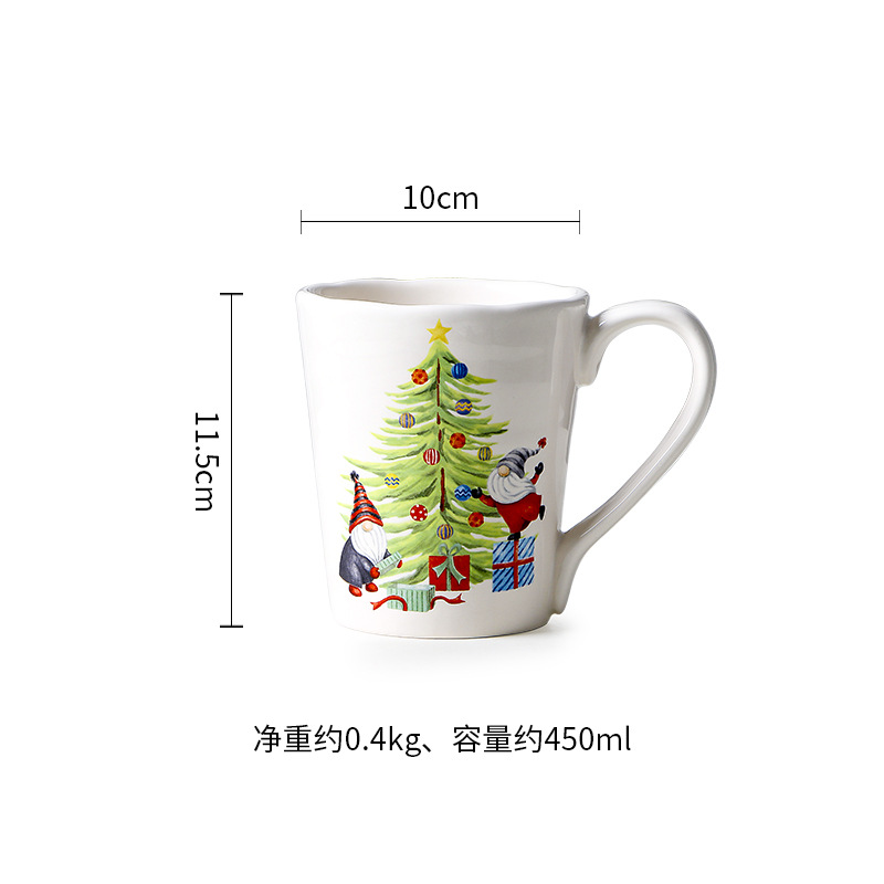 ถ้วยลายต้นคริสต์มาสก๊อบลิน (450มล.) ขอบไม่เรียบ