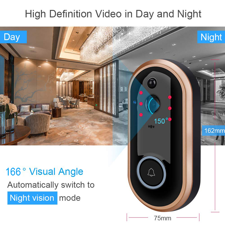 Amazon products best selling 1080P Wireless Smart Home Door Bell motion detection PIR video wifi wireless Tuya smart doorbell