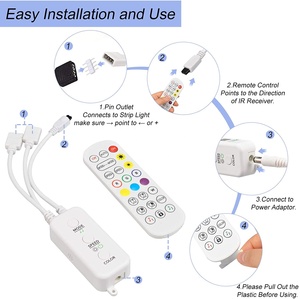 Bluetooth IR Remote <strong>RGB</strong> <strong>LED</strong> <strong>Strip</strong> Light Controller APP <strong>Control</strong> Music Sync for Upgrading 4-Pin 10MM 5050 <strong>RGB</strong> Light <strong>Strip</strong> Dimming